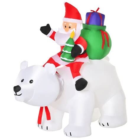 Homcom 5 91 Ft Polar Bear Christmas Inflatable 844 239 Rona