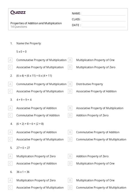 Addition Worksheets For Th Grade On Quizizz Free Printable