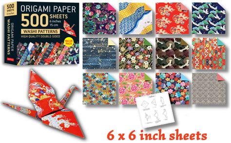 Origami Paper 500 Sheets Japanese Washi Patterns 6 15 Cm Double