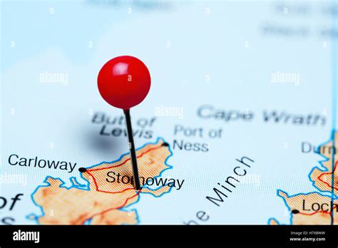 Stornoway pinned on a map of Scotland Stock Photo - Alamy