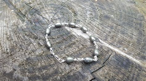 Crystal Pyrite Fools Gold Gemstone Bead Chain Bracelet On Etsy Uk