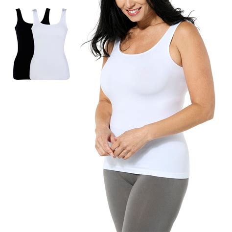 Rhonda Shear 2 Pack Ahh Seamless Cotton Smoothing Tank 20829608 HSN