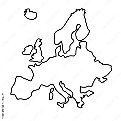 Naklejka Mapa Europy Kontury 159178719 Mapy Naklejki Ecowall24 Pl