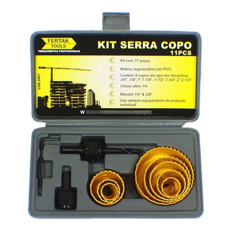 Kit Jogo Serra Copo Pe As Profissional Maleta Gesso Madeira Pl Stico