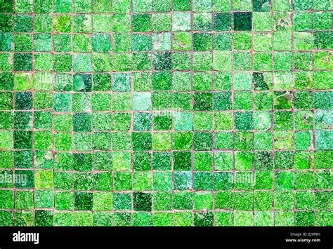 Green mosaic tiles Stock Photo - Alamy