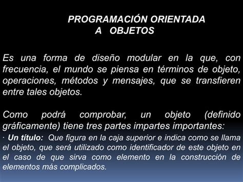 Programacion Orientada A Objetos Ppt Poo Ppt