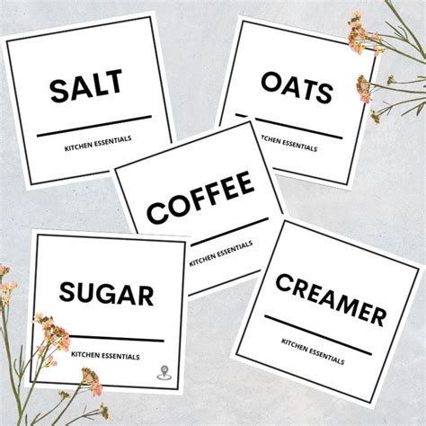 Minimalist Pantry Bath Labels Highquality Waterproof Matte Vinyl