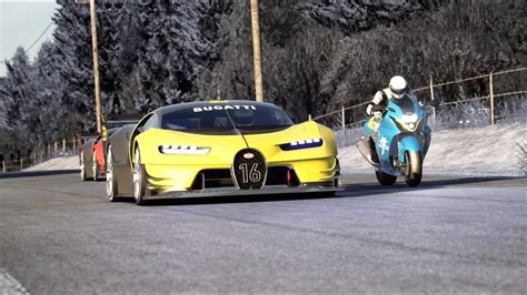 Suzuki Hayabusa Vs Bugatti Bolide Vs Koenigsegg Jessko Vs Bugatti