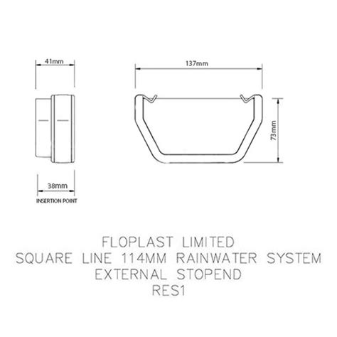 Floplast Square Line Gutter End Stop White 114mm Caravan Spares Direct