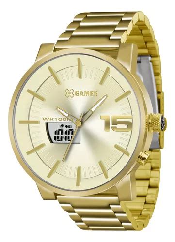 Reloj Pulsera X Games Anal Gico De Cuerpo Color Dorado Para Hombre