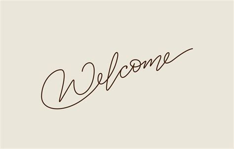 welcome word lettering design in continuous line drawing 14721312 ...