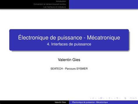 PDF Électronique de puissance Mécatronique 4 Les hacheurs et