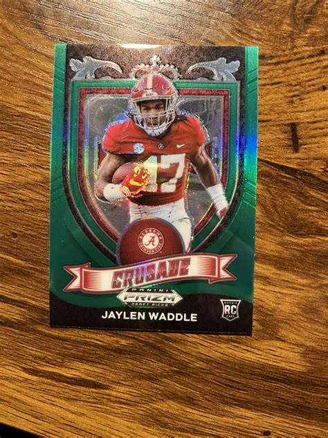 2021 Panini Prizm Draft Picks Football Jaylen Waddle Crusade Green