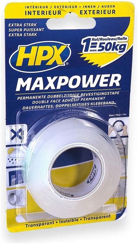 Bol Hpx Max Power Dubbelzijdig Tape Transparant Mm X Meter