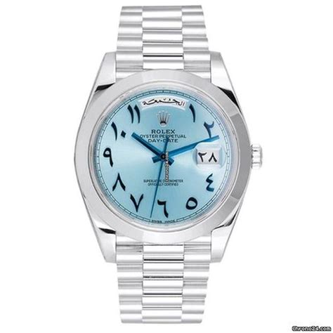 Rolex Day Date 40mm Ice Blue Arabic Dial Platinum Watch Für 142570