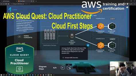 Cloud First Steps AWS Cloud Quest Cloud Practitioner 3D Role