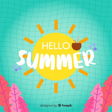 Free Vector Hand Drawn Hello Summer Background