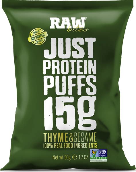 Buy Raw Bites Gluten Free Thyme And Sesame Chilli Protein Puffs 50g