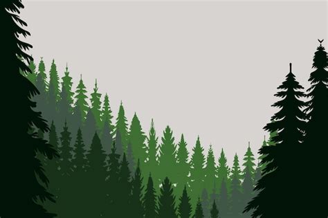 Premium Vector Silhouette Forest Green Design Vector Isolated