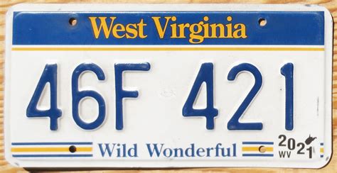 2021 West Virginia vg+ - Automobile License Plate Store: Collectible ...