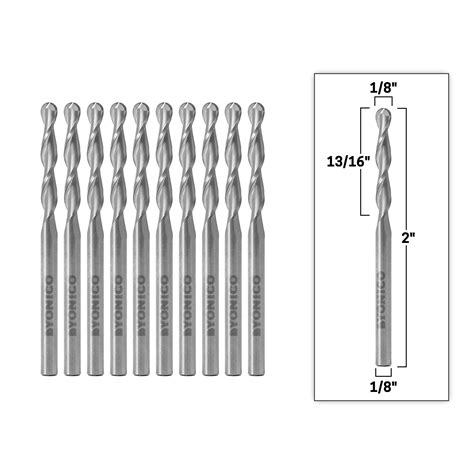 Dia Flute Ball Nose Spiral End Mill Cnc Router Bit Pack