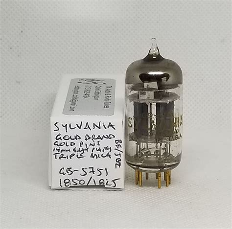 Sylvania 5751 Gold Brand Black Plate Gold Pins Triple Mica Reverb