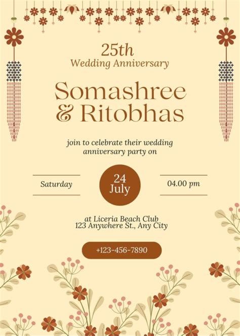 Charming Wedding Anniversary Invitation Card - Shaadi Vibes