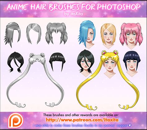 Anime Hair Brushes by itaXita on DeviantArt