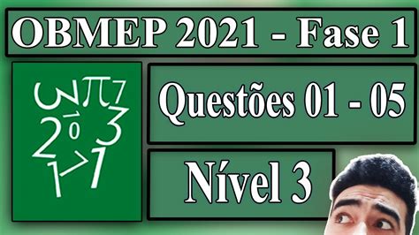 Gabarito OBMEP 2021 Fase 1 Nível 3 Questões 01 à 05 Azul