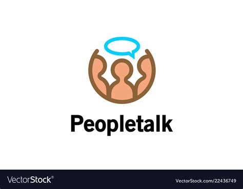 Creative abstract people talking logo Royalty Free Vector