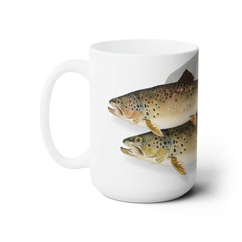 Fine Art Mug Brown Trout Mug Fisherman Mug Trout Fishing Mug Fish