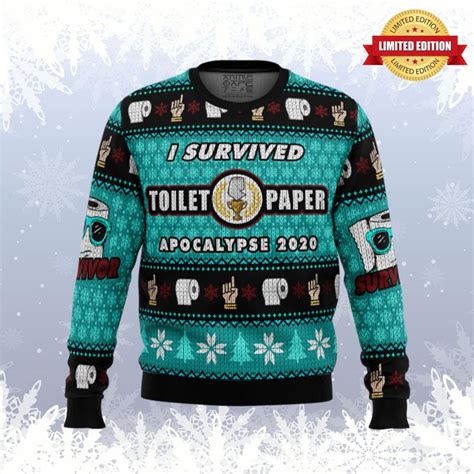 I Survived Toilet Paper Apocalypse 2020 Ugly Sweaters For Men Women