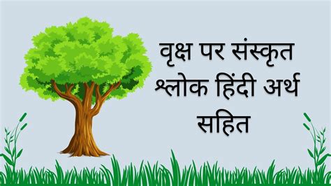 Sanskrit Slokas On Trees With