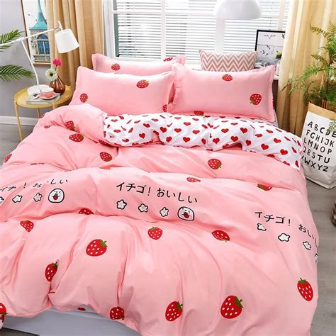 Juego De Ropa De Cama Kawaii Para Ni As Juego De S Banas De Algod N