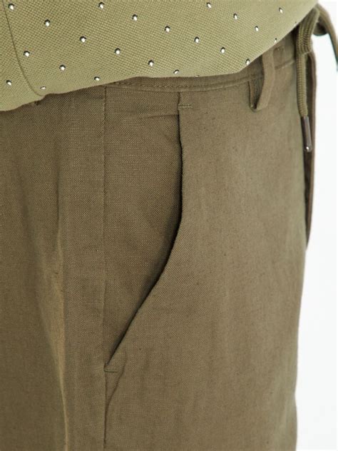 Slim Fit Chino Broek Met Linnen Kaki Kiabi