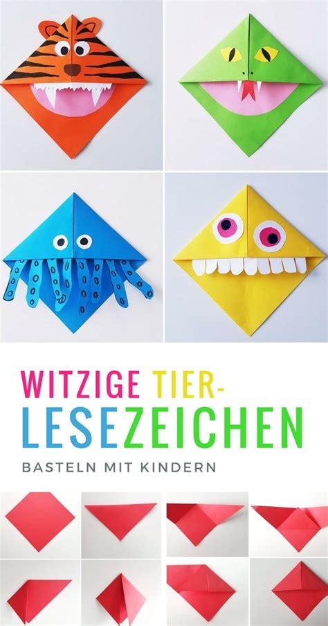 Lesezeichen Basteln Monster Lesezeichen Falten Mit Kindern