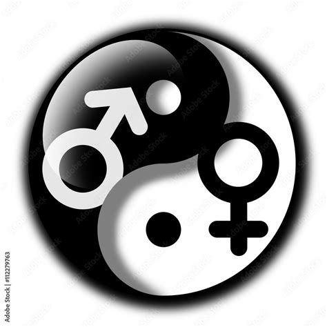 Yin And Yang With Of Woman And Man Female And Male Equality And