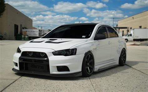 Mitsubishi Lancer X Tuning Stance Supercars White Lancer Best Jdm