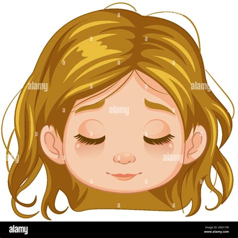 A Vector Cartoon Illustration Of A Girl Closing Her Eyes Stock Vector Image And Art Alamy