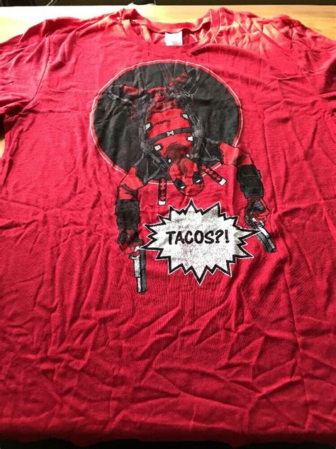 New Loot Crate Exclusive Marvel Deadpool T Shirt Tacos Mens Xl 024