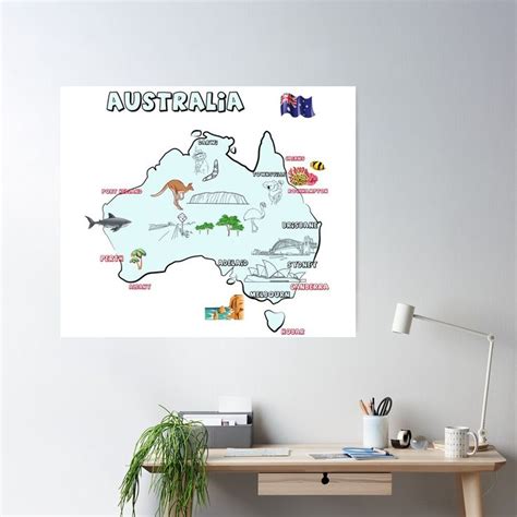 Map of Australia with Major Cities and Landmarks