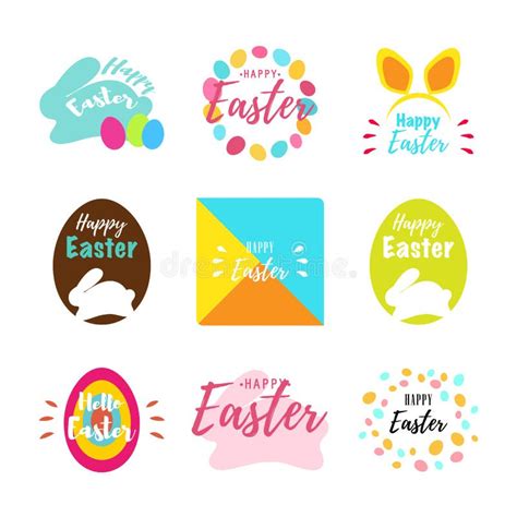 Happy Easter Greeting Cards With Bunny Eggs And Typographic Design