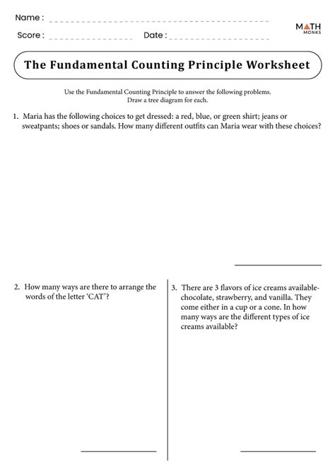 Fundamental Counting Principle Worksheets Math Monks Worksheets Library