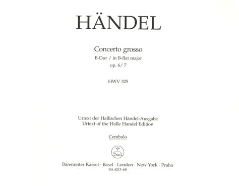 Concerto Grosso B Dur Op Hwv Von Georg Friedrich H Ndel Im