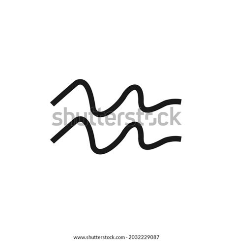 Two Wavy Lines Vector Drawing Stock Vector Royalty Free 2032229087