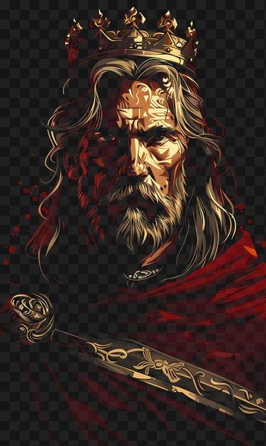 Premium PSD | Psd of ostrogothic king man portrait wearing a diadem and cloak wit tshirt design ...