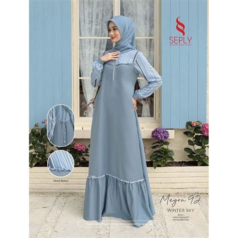 Jual COD GAMIS WANITA TERBARU SEPLY MEYRA 92 VINTAGE INDIGO WINTER