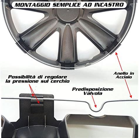 Cerchioni E Pneumatici SET 4 BORCHIE RUOTA COPRI CERCHI CALOTTE 16