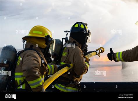 Us Marines With Aircraft Rescue And Firefighting Arff Headquarters And Headquarters Squadron