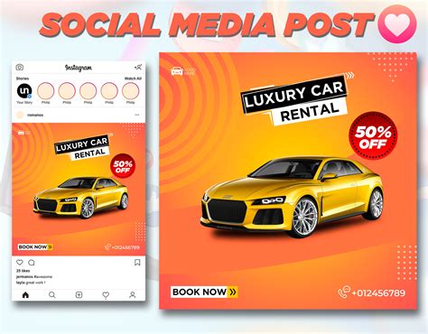 Car social media post design on Behance